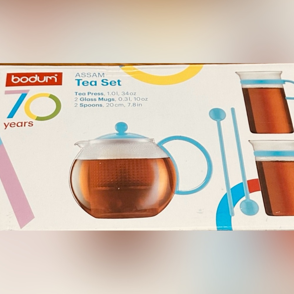 Bodum Limited 70th Anniversary Assam Borosilicate Tea Press and Glasses
